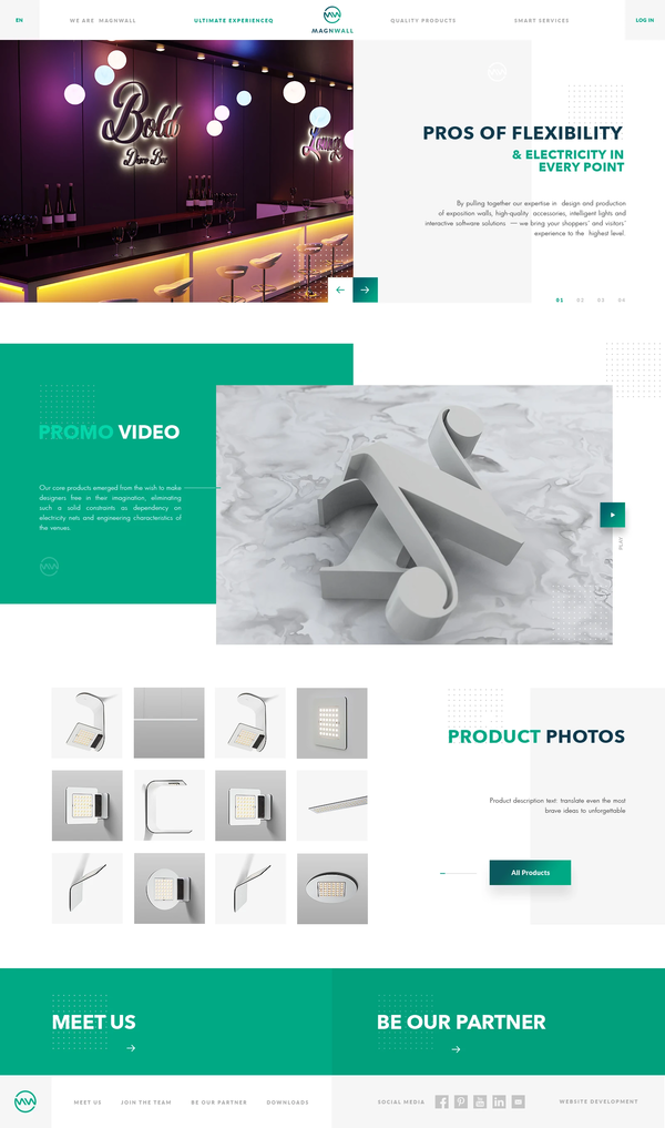 Corporate website MAGNWALL, internal page №1