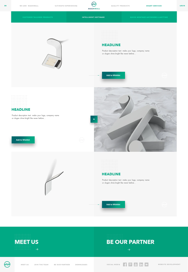 Corporate website MAGNWALL, internal page №3