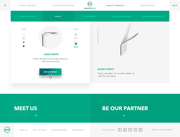 Corporate website MAGNWALL, internal page №5