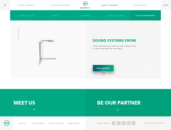 Corporate website MAGNWALL, internal page №6