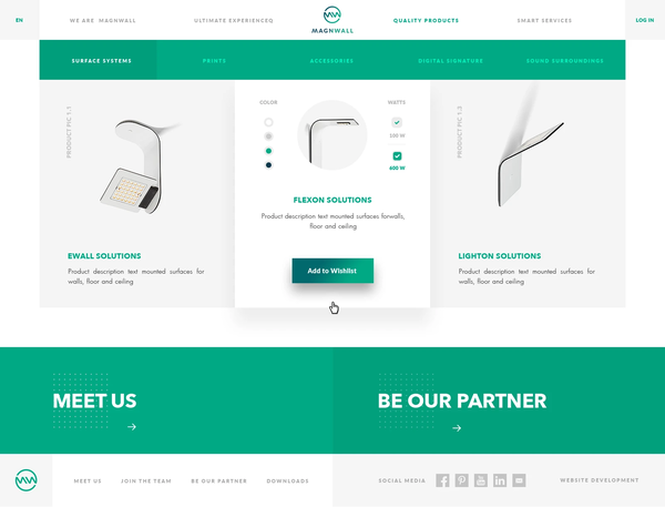 Corporate website MAGNWALL, internal page №8