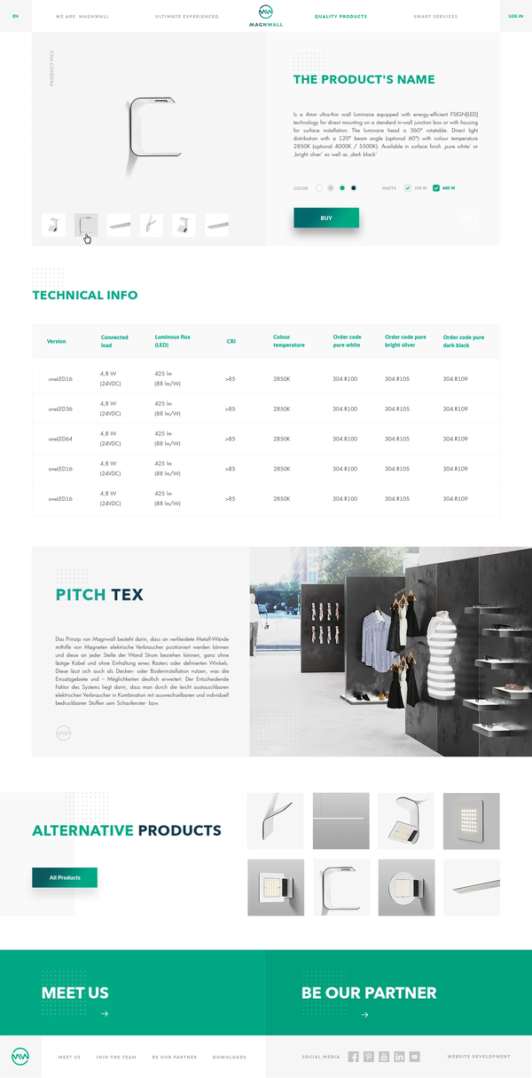 Corporate website MAGNWALL, internal page №9