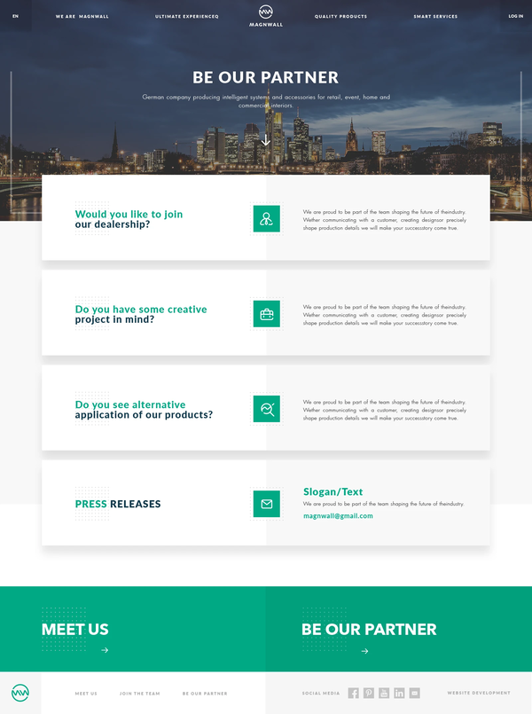 Corporate website MAGNWALL, internal page №13