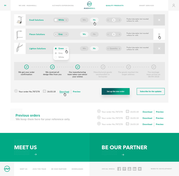 Corporate website MAGNWALL, internal page №14