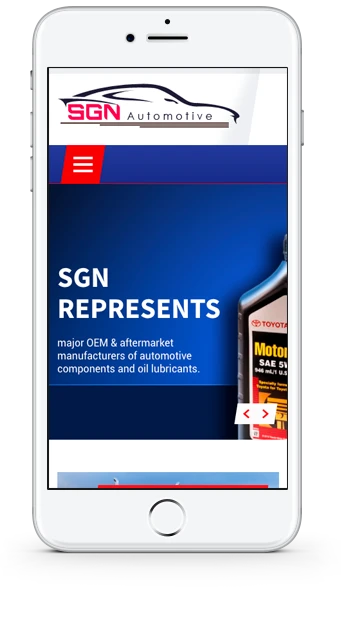 Mobile version of website – SGN Automotive