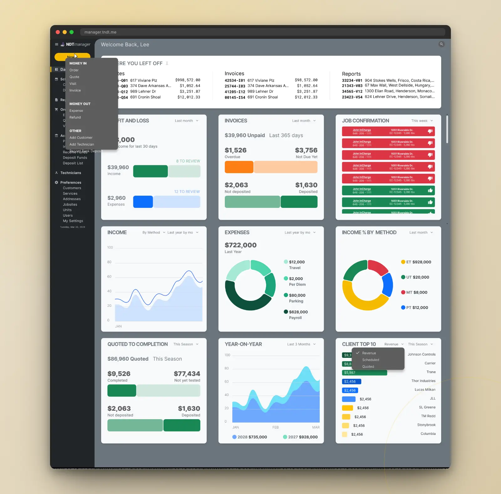 Case screen №1 – Custom CRM Development from Scratch for TristateNDT